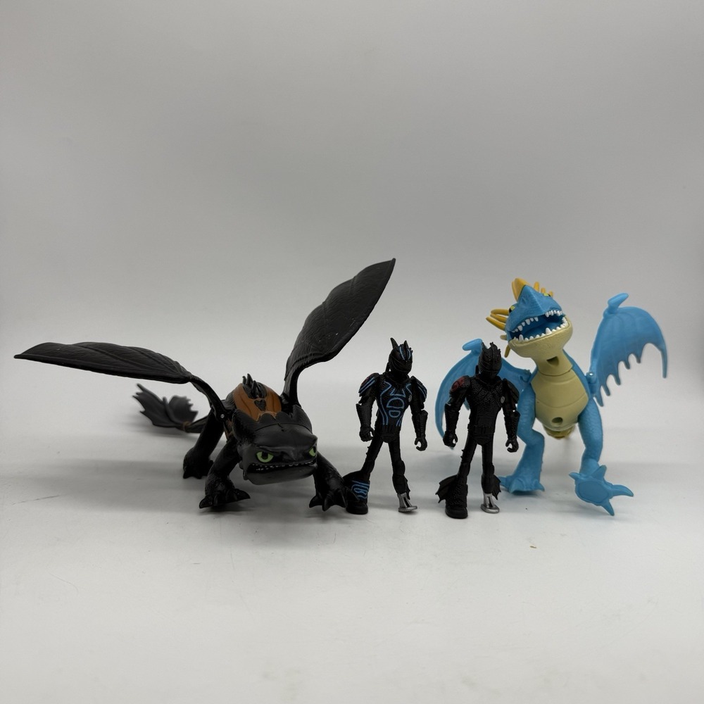 Dreamworks How To Train Your Dragon Figures Lot Toothless Hiccup Stormfly Toys